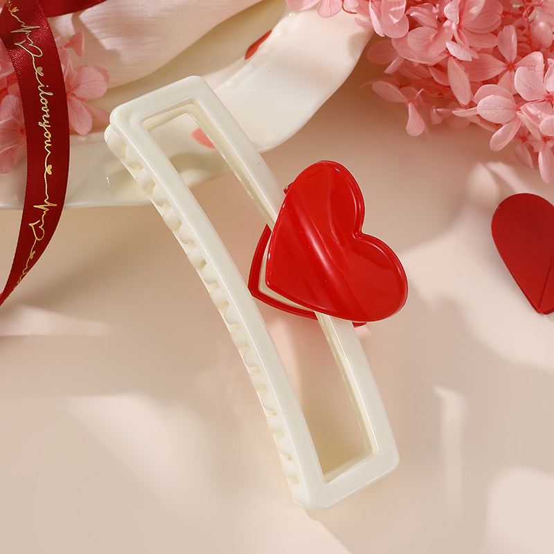 Wholesale Valentine's Day Girl Pink Love Sweet Cute Elegant Shark Clip Back of Head Hair Accessories Hair Clip